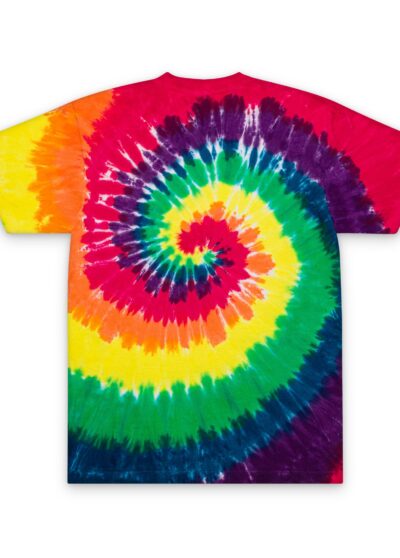 Tie-Dye Spiral T-Shirt — Embroidered “USA” Retro Rainbow Tee